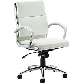 Formosa Medium Back Enviro Leather Chair White | Leather Office Chairs ...